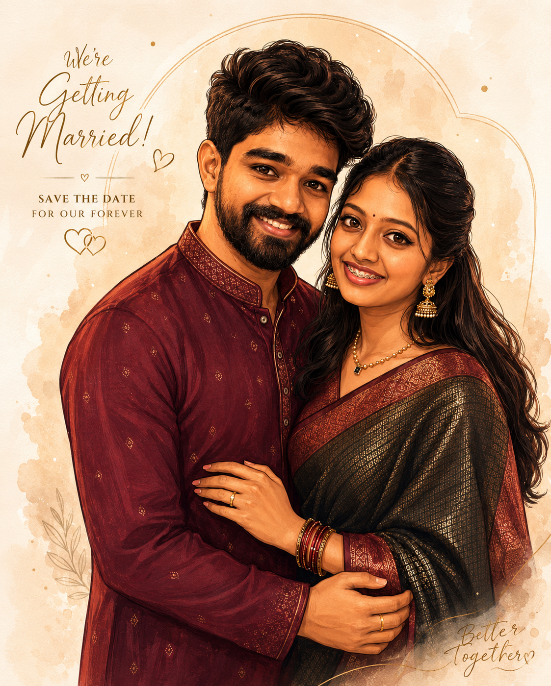 Illustration of Navaneeth and Afsiya